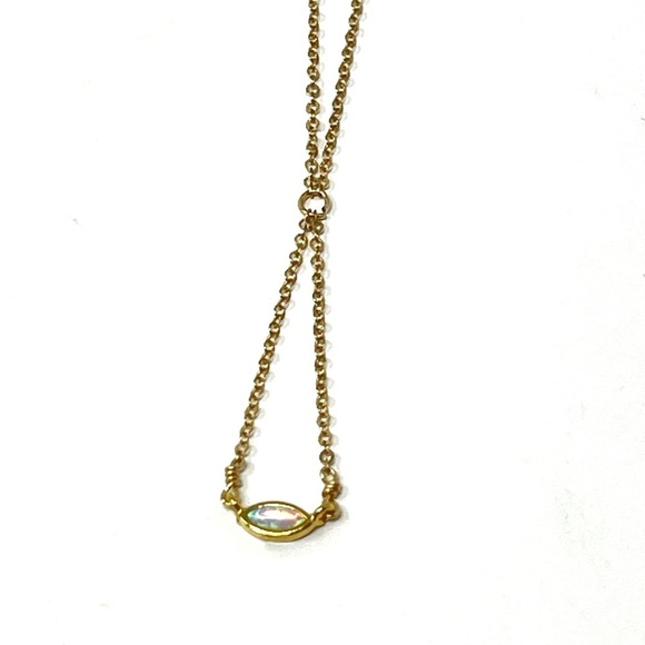 New Anthropologie x Kozakh Gold Opal Delicate Necklace - Picture 3 of 7